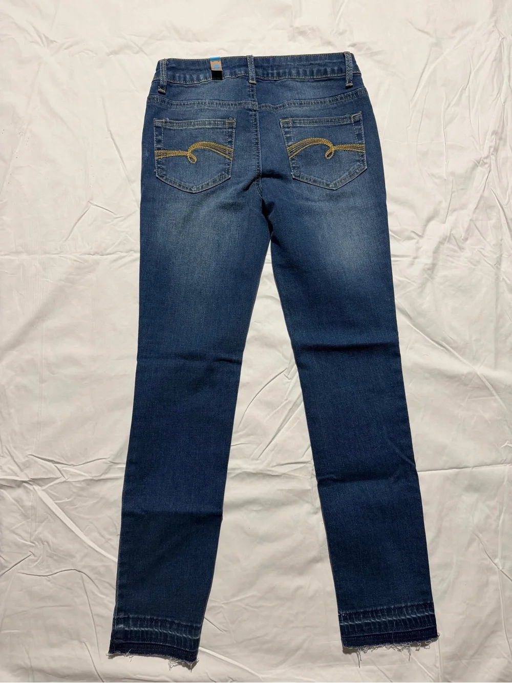 NWT Justice Girls Simply Low Jeggings Jeans Size 10 Regular Wash Distressed Hem